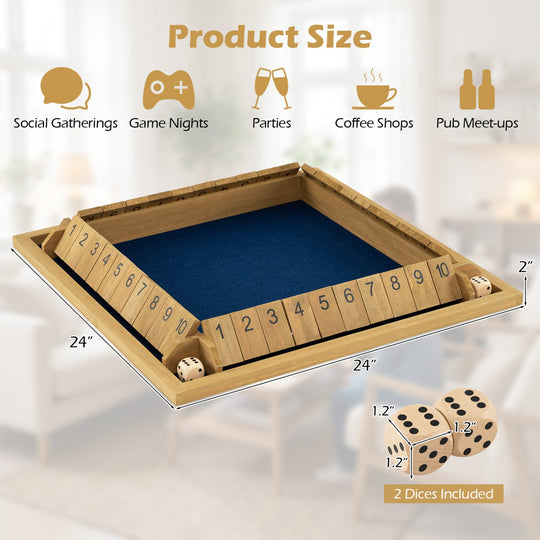 24 Inch Extra-Large Shut The Box Game for 2