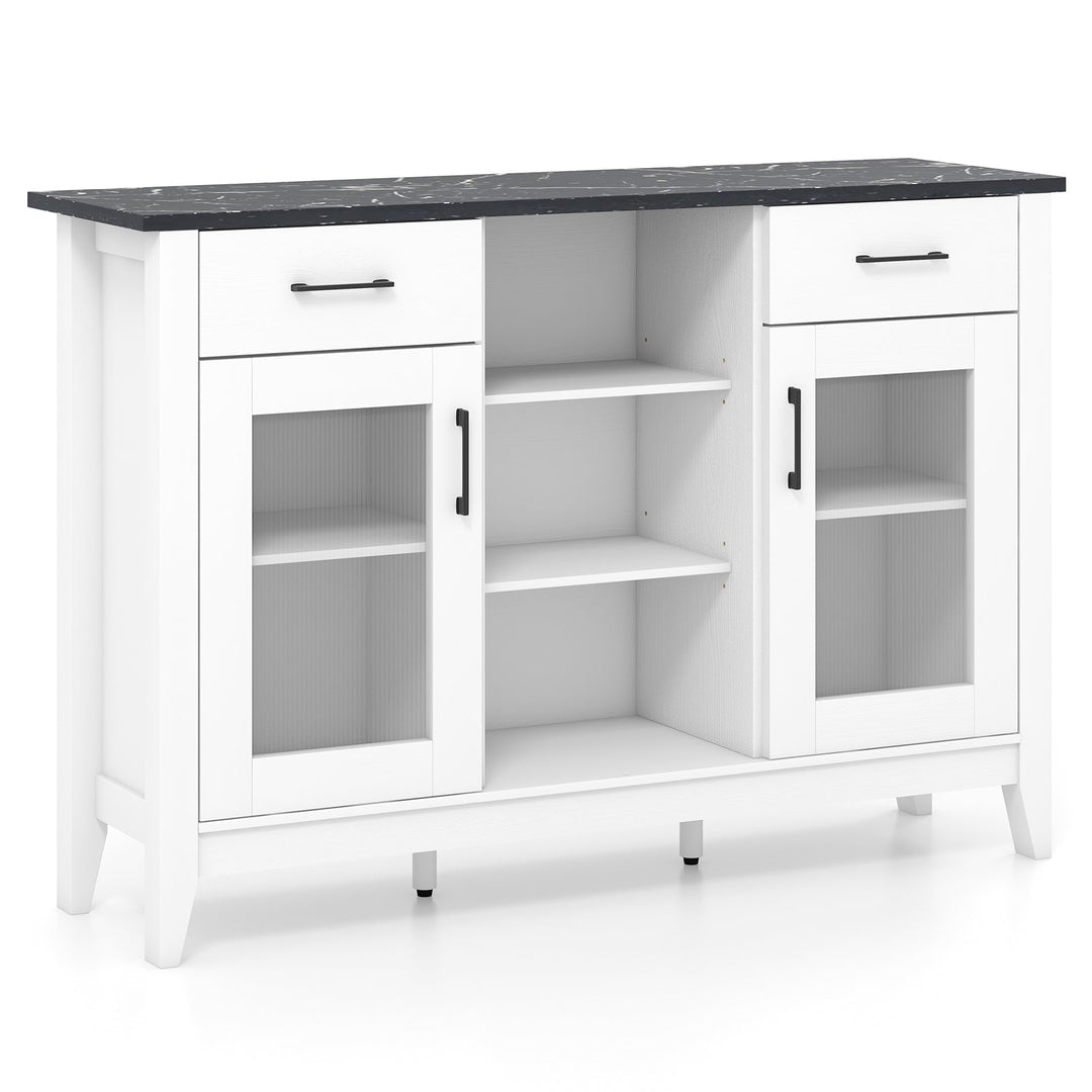 Sideboard Buffet Cabinet with 2 Drawers and 4 Adjustable Shelves