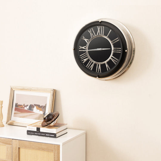 13.5/17.5 Inch Silent Wall Clock with Silver Frame