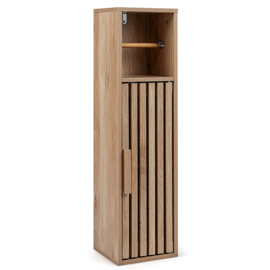 Slim Bathroom Cabinets Freestanding Toilet Paper Holder Stand with Door