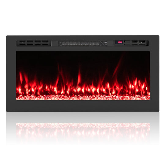 Smart WiFi Electric Fireplace Wall Mounted & Recessed 750W/1500W Heater