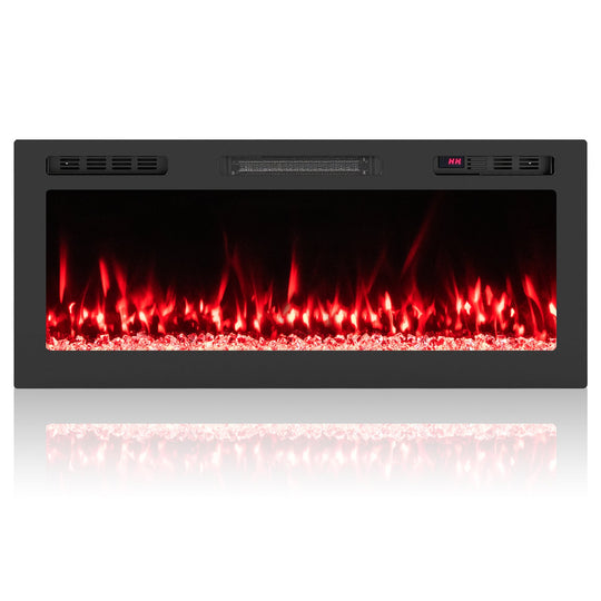 Smart WiFi Electric Fireplace Wall Mounted & Recessed 750W/1500W Heater