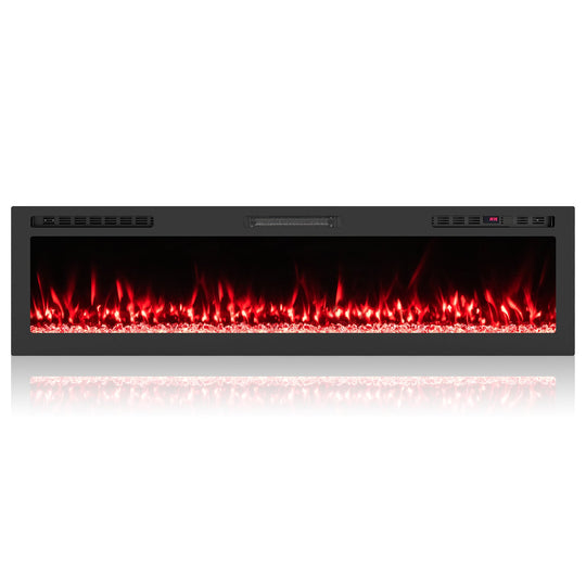 Smart WiFi Electric Fireplace Wall Mounted & Recessed 750W/1500W Heater
