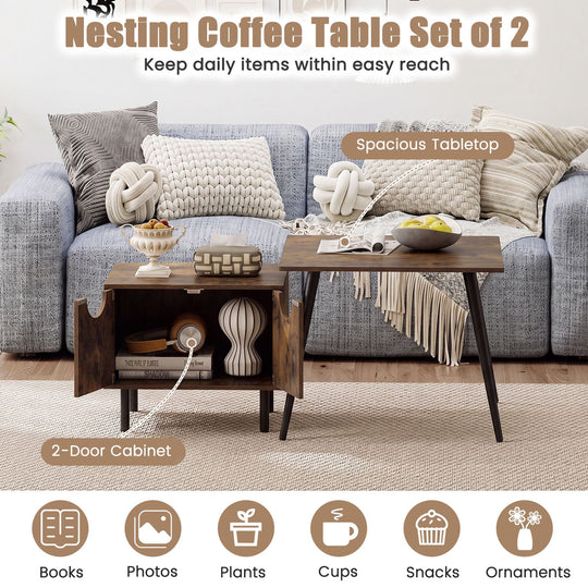 Sofa Side Tables with Metal Legs for Living Room