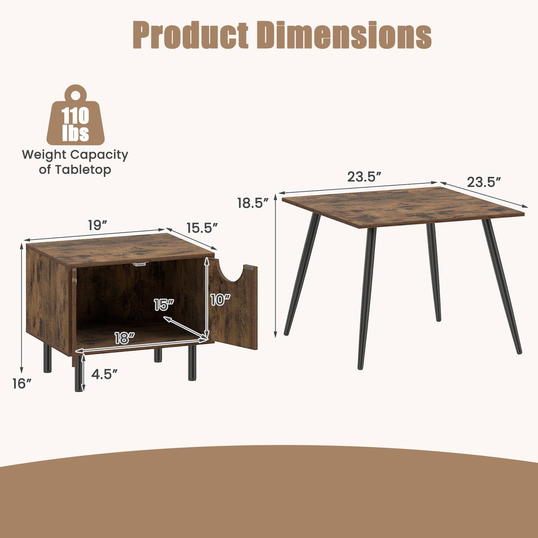 Sofa Side Tables with Metal Legs for Living Room
