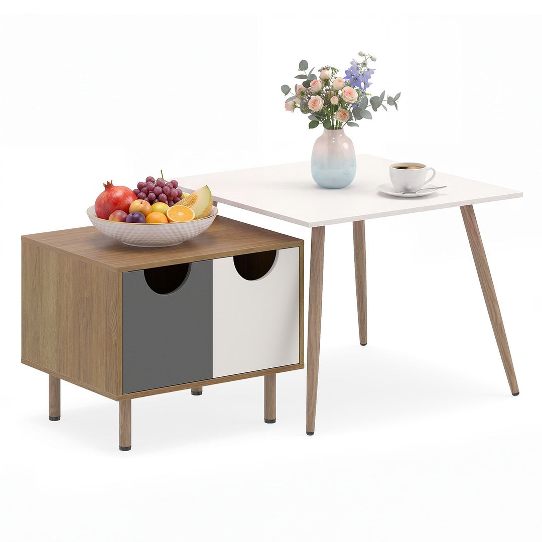 Sofa Side Tables with Metal Legs for Living Room