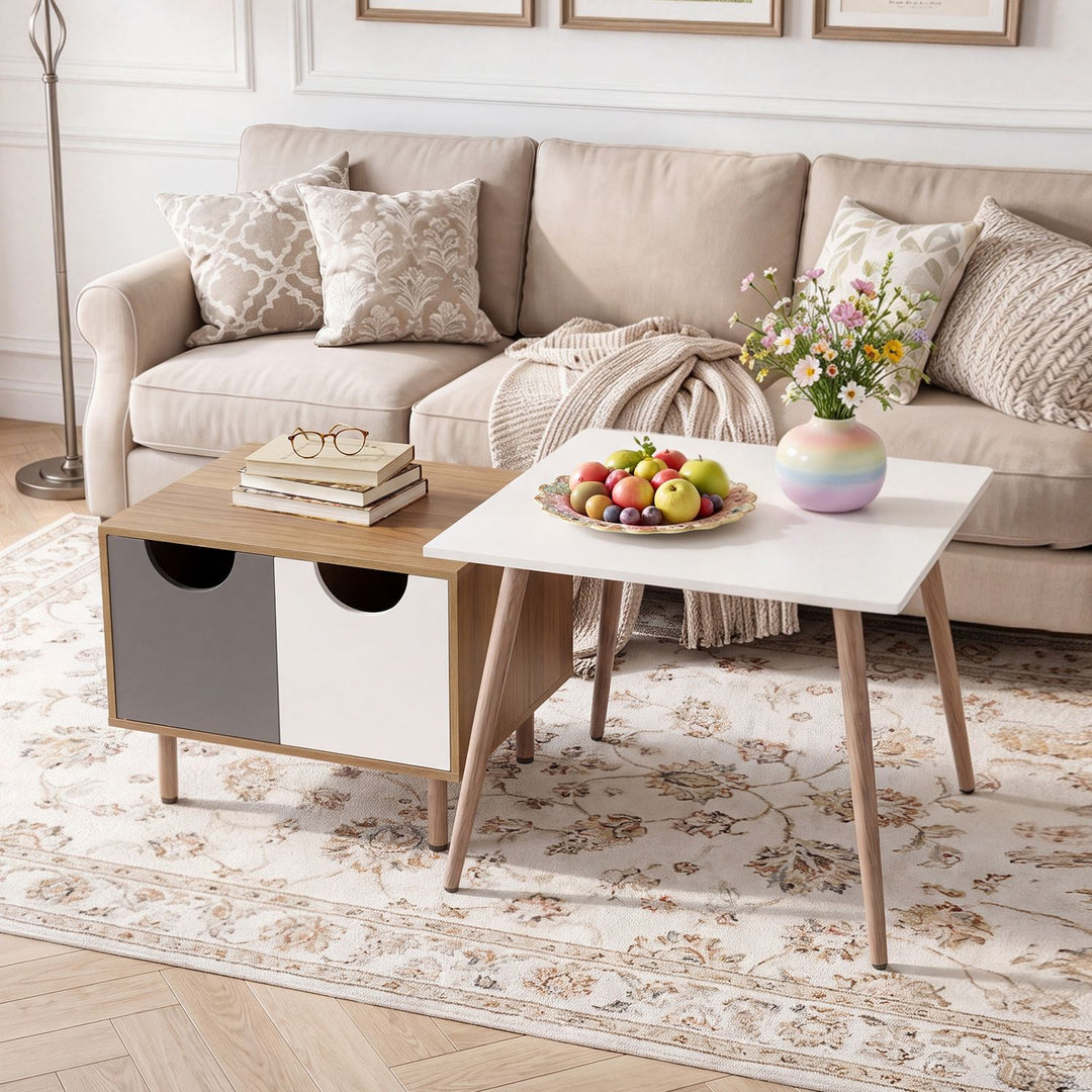 Sofa Side Tables with Metal Legs for Living Room