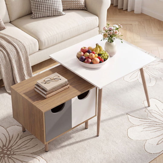 Sofa Side Tables with Metal Legs for Living Room