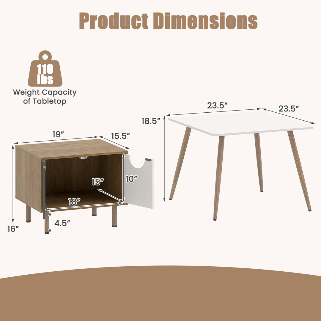 Sofa Side Tables with Metal Legs for Living Room