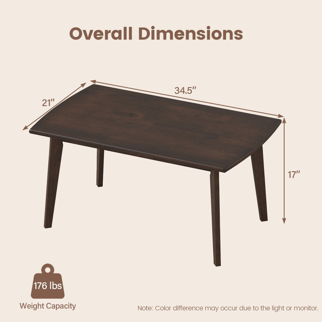 Solid Wood Modern Coffee Table with Tapered Legs