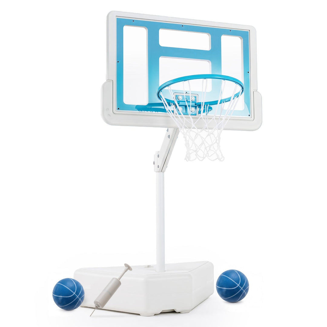 Pool Basketball Hoop with Adjustable Height & 2 Balls