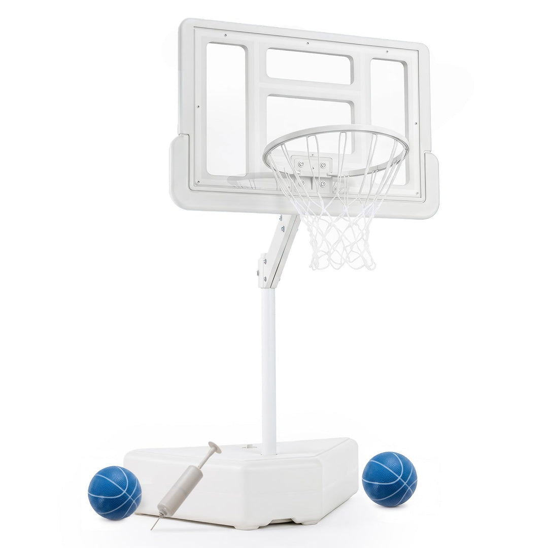 Pool Basketball Hoop with Adjustable Height & 2 Balls