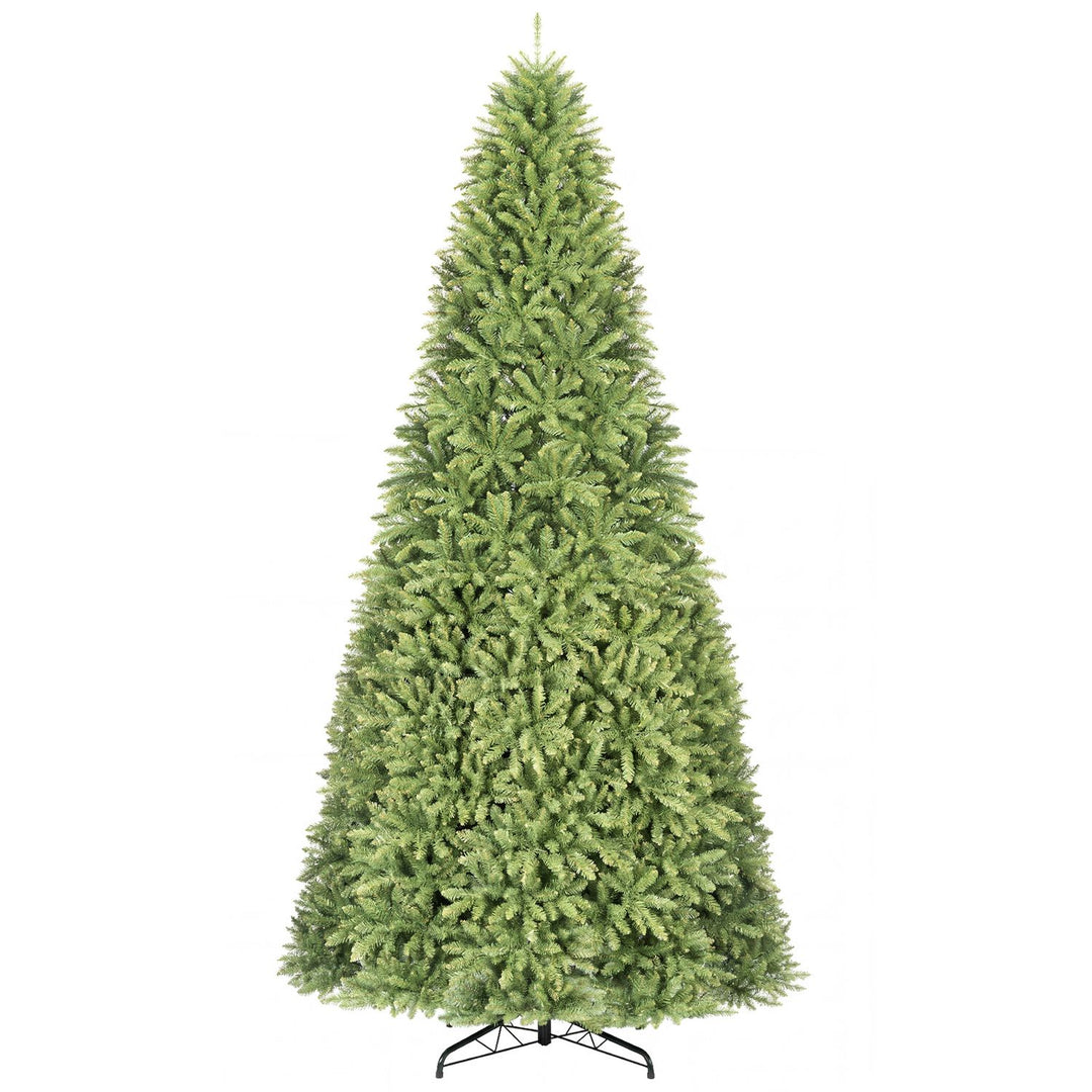 Spruce Fir Christmas Tree Unlit Artificial Tree with Folding Metal Stand-12ft
