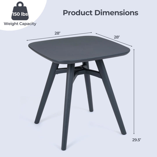 Square Outdoor Dining Table All-Weather Plastic Patio Bistro Table for 4