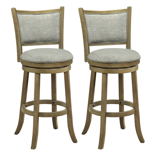 Swivel Bar Stools Set of 2 with Soft-padded Back and Seat