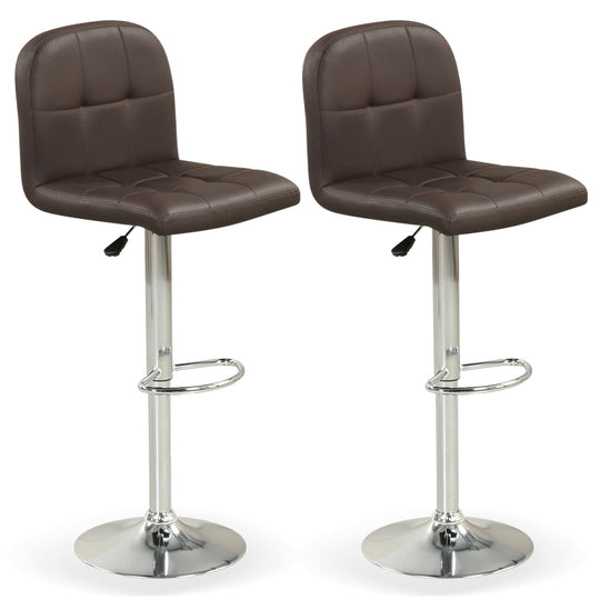 Swivel Bar Stools Set of 2 with Footrests and Metal Base