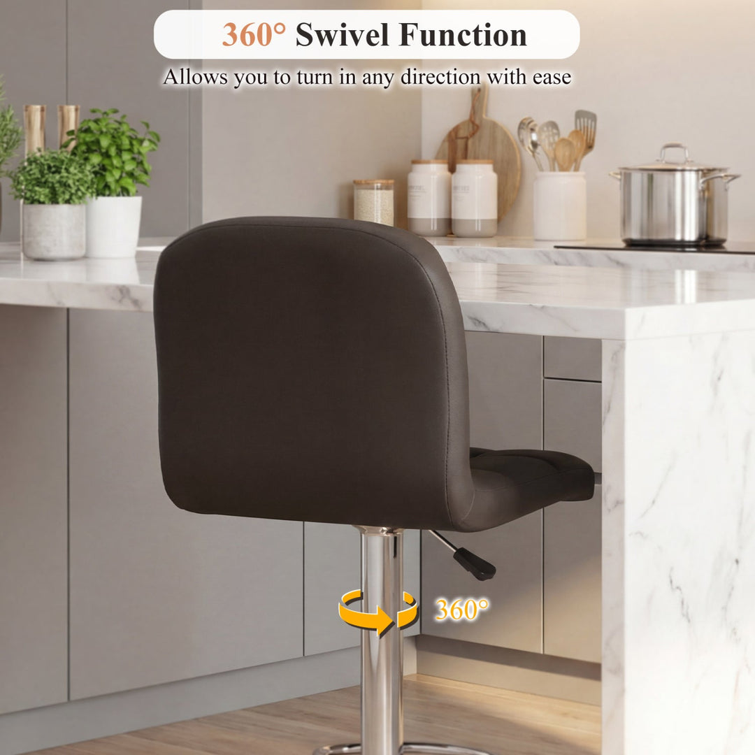 Swivel Bar Stools Set of 2 with Footrests and Metal Base
