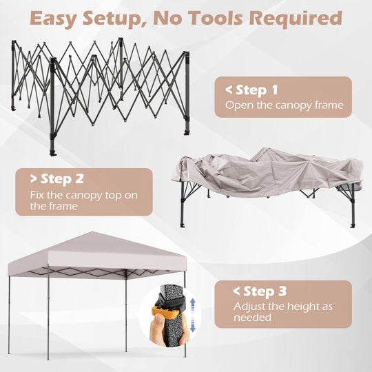 10 X 10 Feet Pop up Canopy Tent with Portable Carrying Bag and 8 Stakes