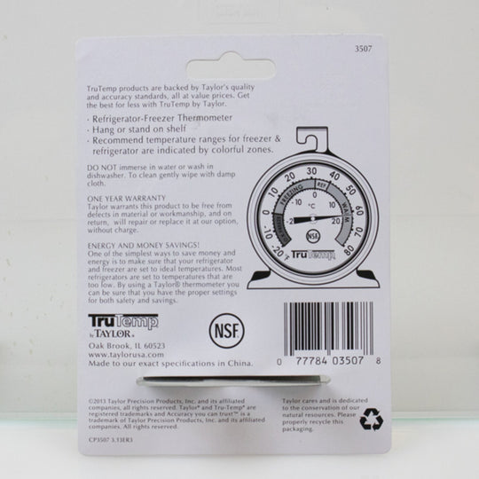 Taylor Stainless Steel Freezer & Refrigerator Dial Thermometer - view 2