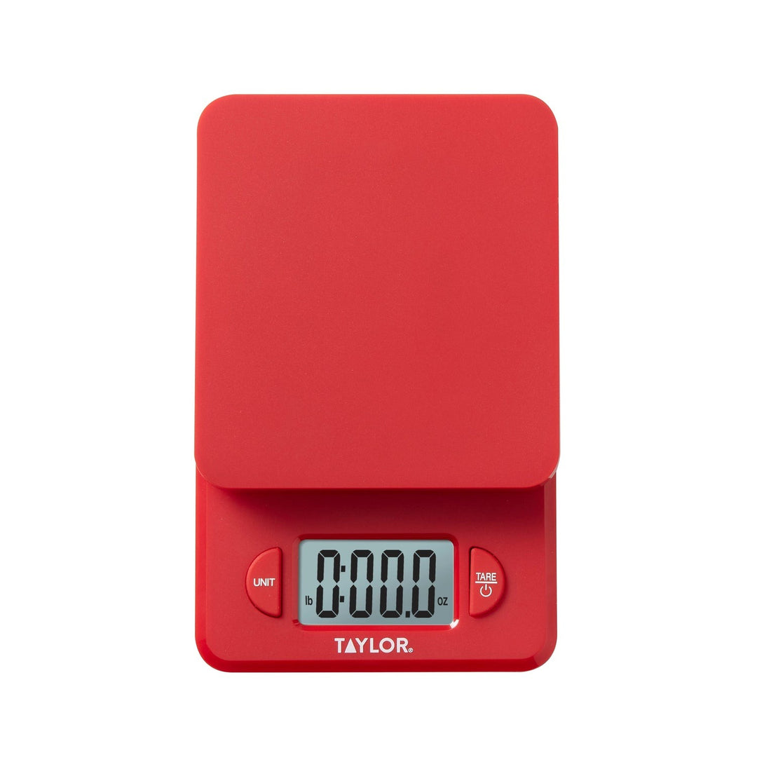 Taylor Compact Digital Kitchen Scale, 11 Lb. Capacity, Red - view 6
