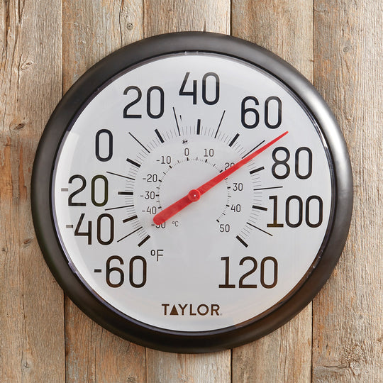 Taylor Big & Bold 13.25-In. Dial Outdoor Thermometer, Black - view 4