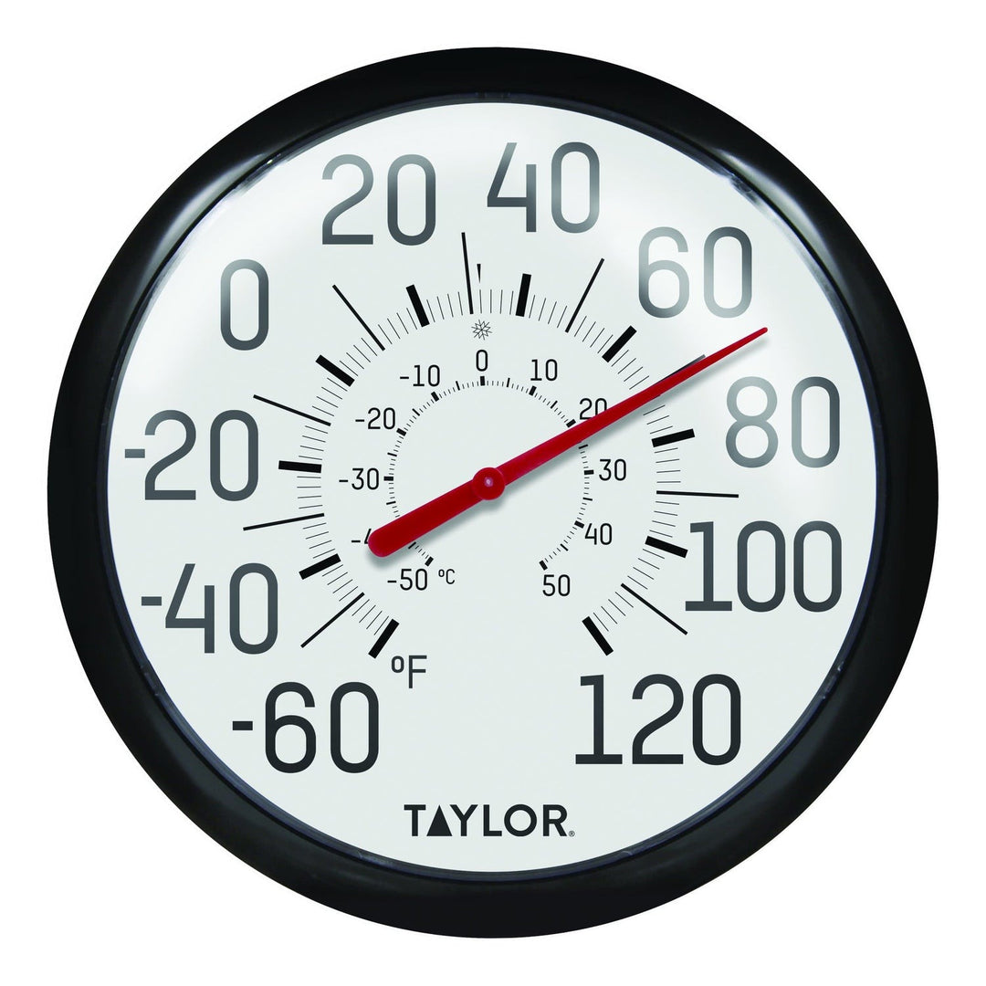 Taylor Big & Bold 13.25-In. Dial Outdoor Thermometer, Black - view 5
