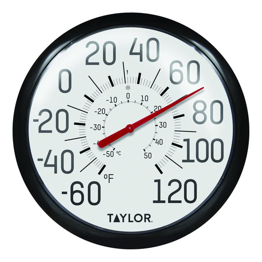 Taylor Big & Bold 13.25-In. Dial Outdoor Thermometer, Black - view 5