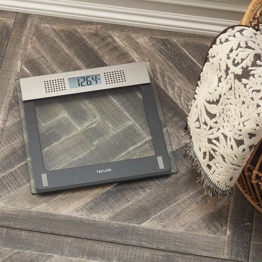 Taylor Talking Digital Bathroom Scale, Clear Glass, 440 Lb. - view 5