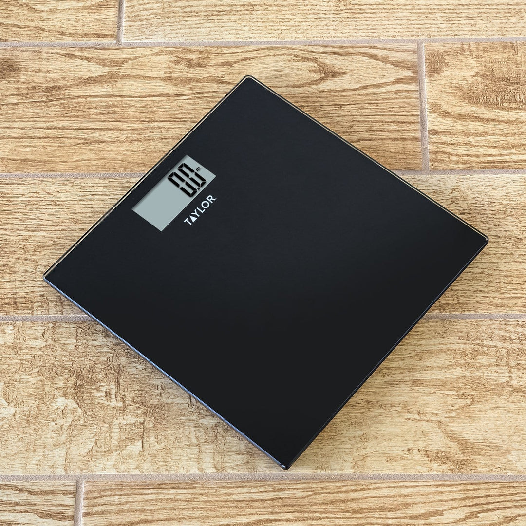 Taylor Digital Glass Bathroom Scale with Black & White Lattice, 400 Lb. - view 4