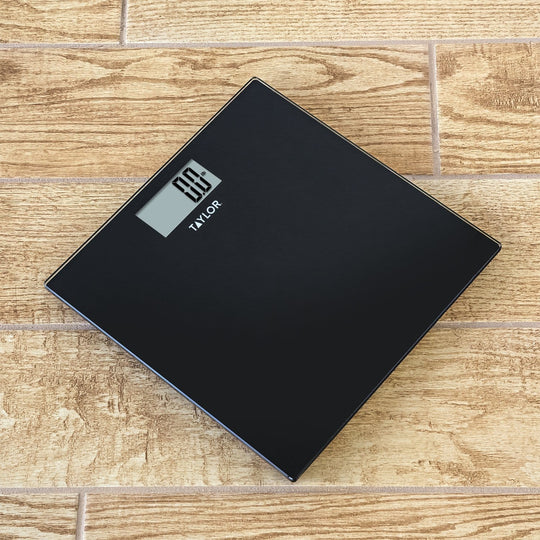 Taylor Digital Glass Bathroom Scale with Black & White Lattice, 400 Lb. - view 4
