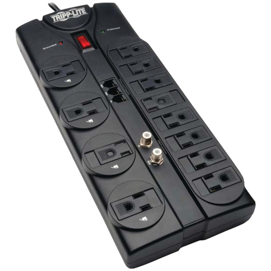 Tripp Lite by Eaton Protect It! 12-Outlet Surge Protector with Coax & Telephone Protection, 2,880 Joules, 8-Ft. Cord