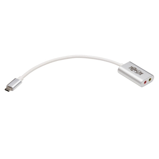 Tripp Lite by Eaton USB-C to Dual 3.5 mm Headphone & Microphone Audio Adapter, Silver - view 3