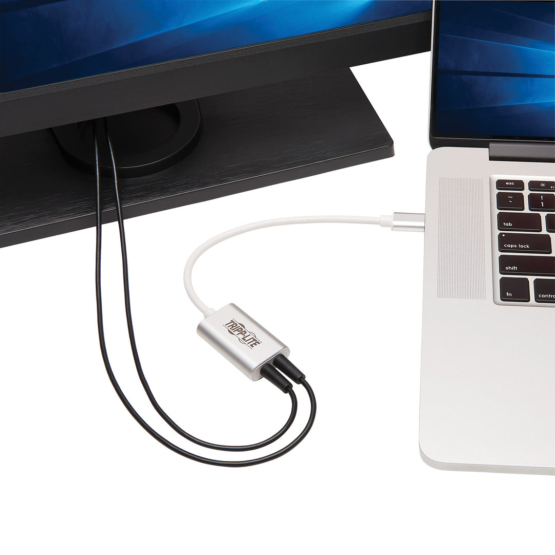 Tripp Lite by Eaton USB-C to Dual 3.5 mm Headphone & Microphone Audio Adapter, Silver - view 7