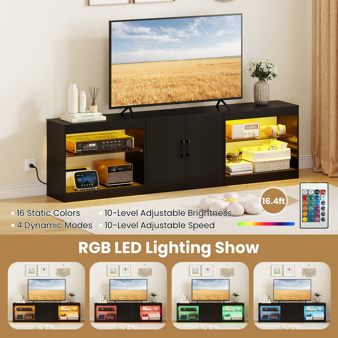 TV Stand for TVs up to 85 Inches LED Entertainment Center with Power Outlets