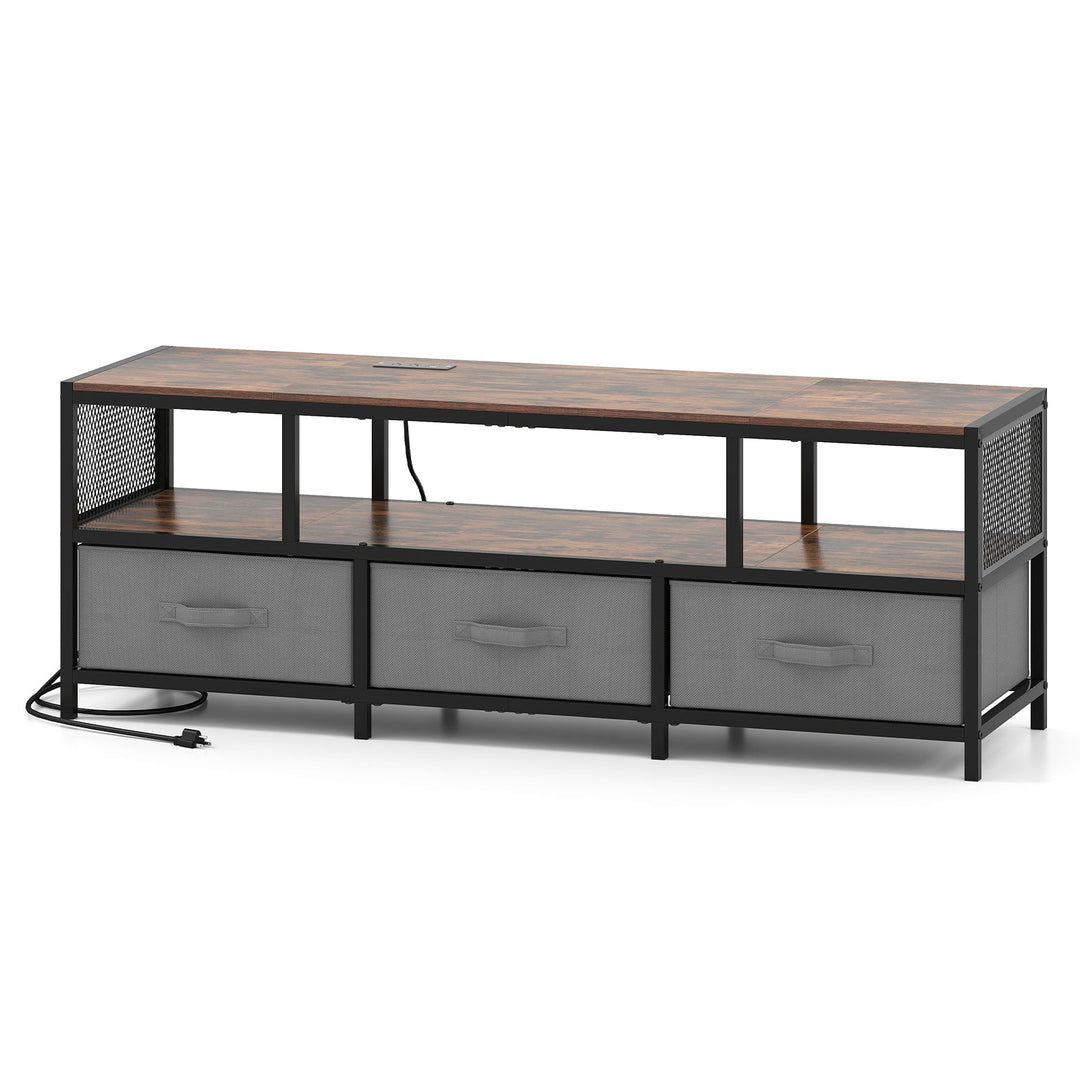 TV Stand for TVs up to 65 Inches with Power Outlets USB Charging