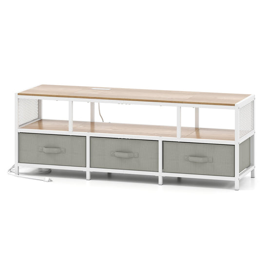 TV Stand for TVs up to 65 Inches with Power Outlets USB Charging