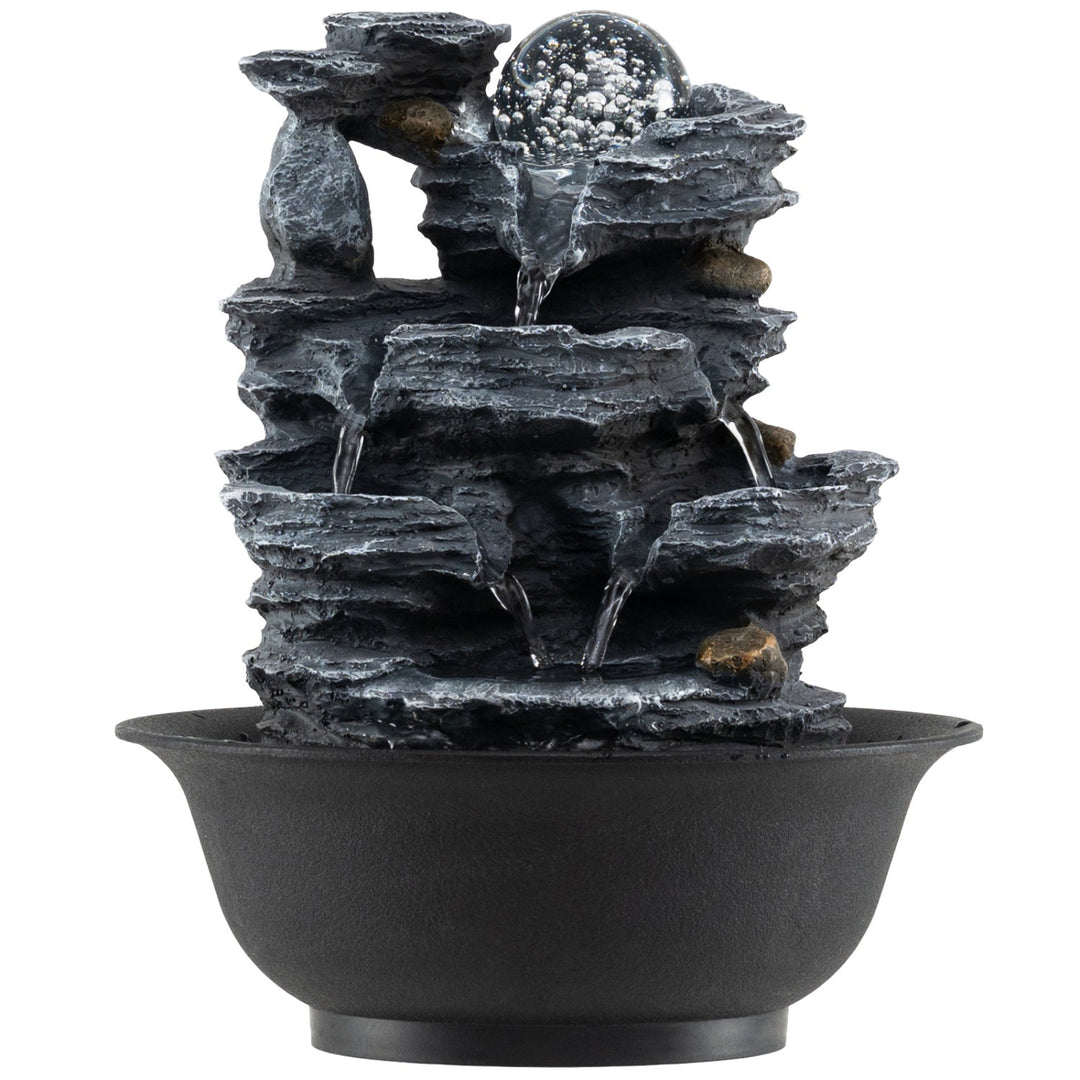 Tabletop Water Fountain with Rolling Crystal Ball and Color-Changing LED Light