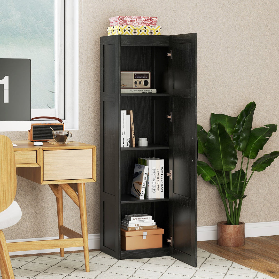 Tall Storage Cabinet with 4 Storage Shelves for Bathroom Living Room