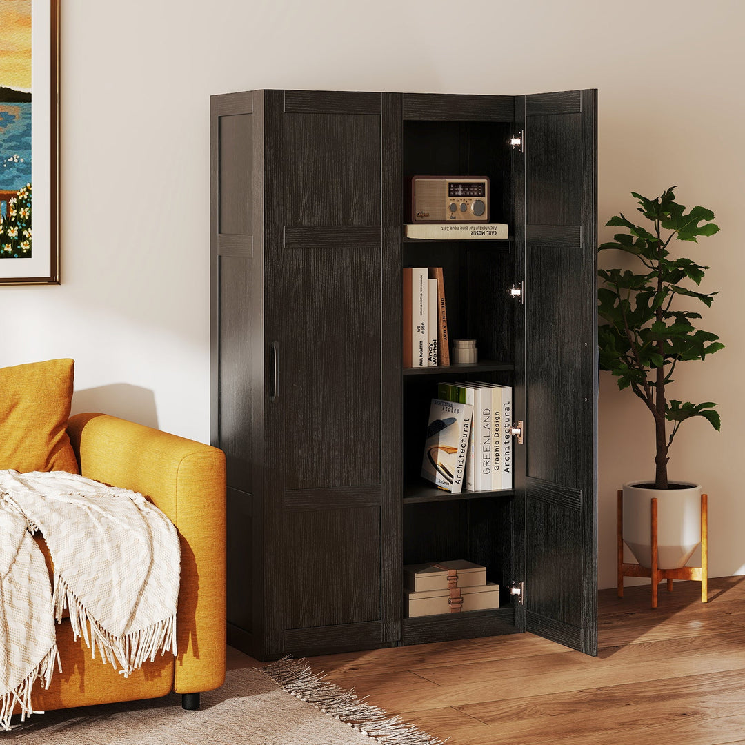 Tall Storage Cabinet with 4 Storage Shelves for Bathroom Living Room