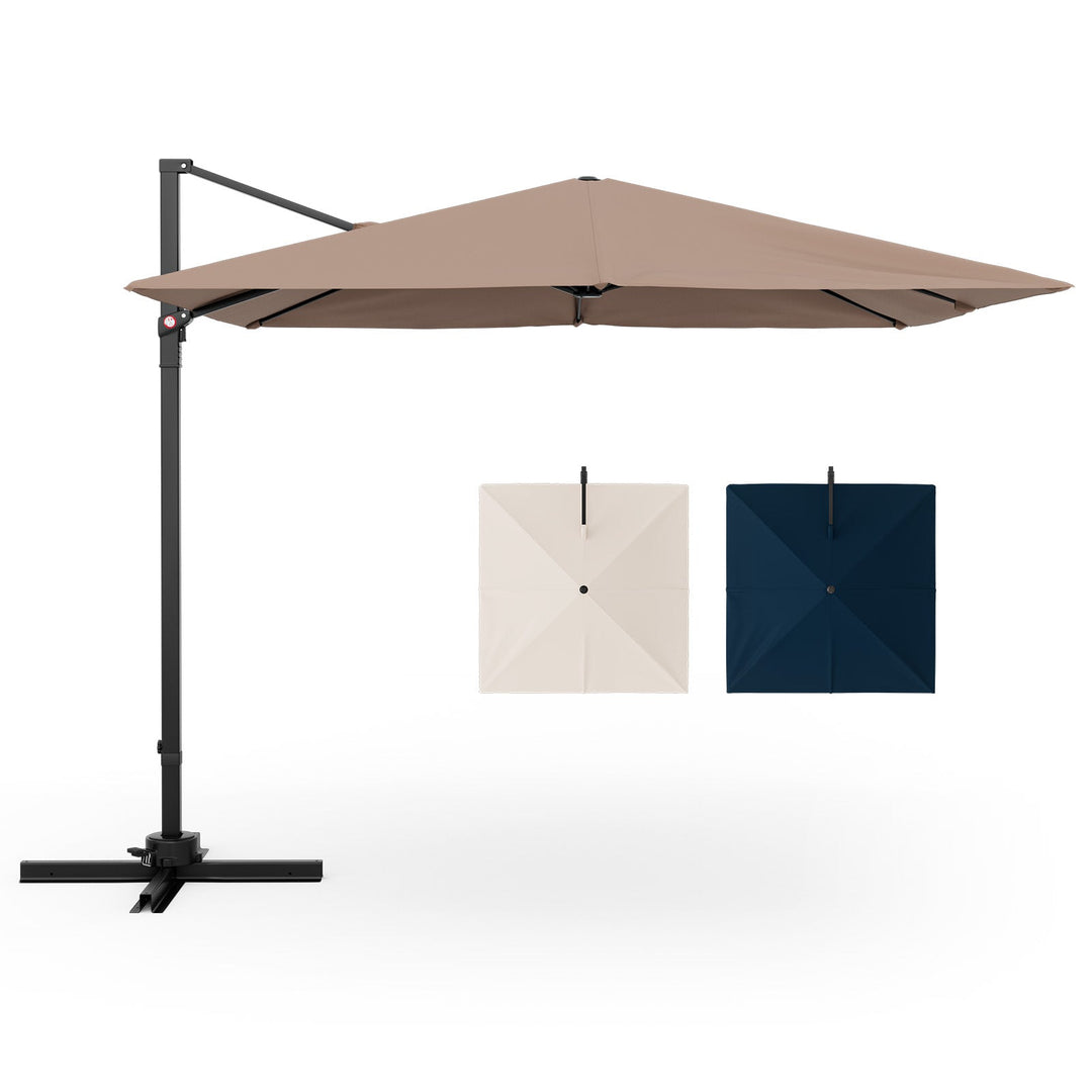9.5 Feet Square Patio Cantilever Umbrella with 360° Rotation