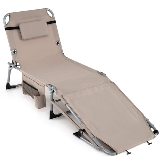 Tanning Chair with Face Arm Holes Portable Sunbathing Chair