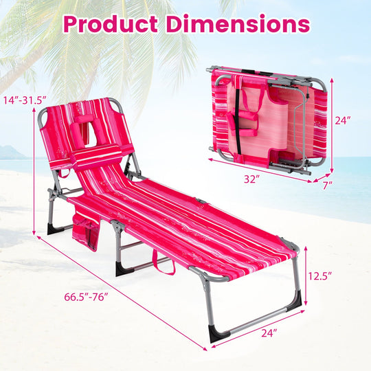Tanning Chair with Face Arm Holes Folding Chair