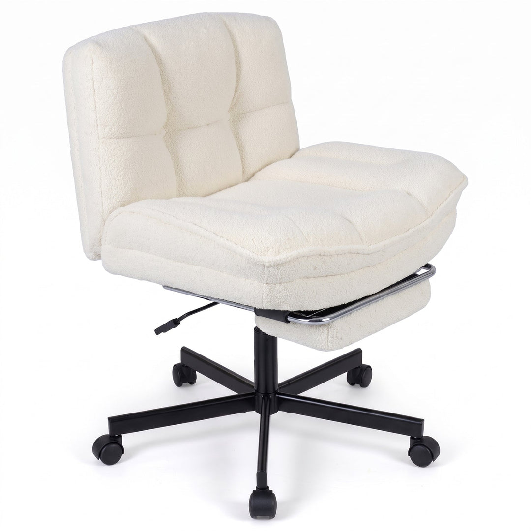 Teddy Plush Office Chair with Footrest and Adjustable Height