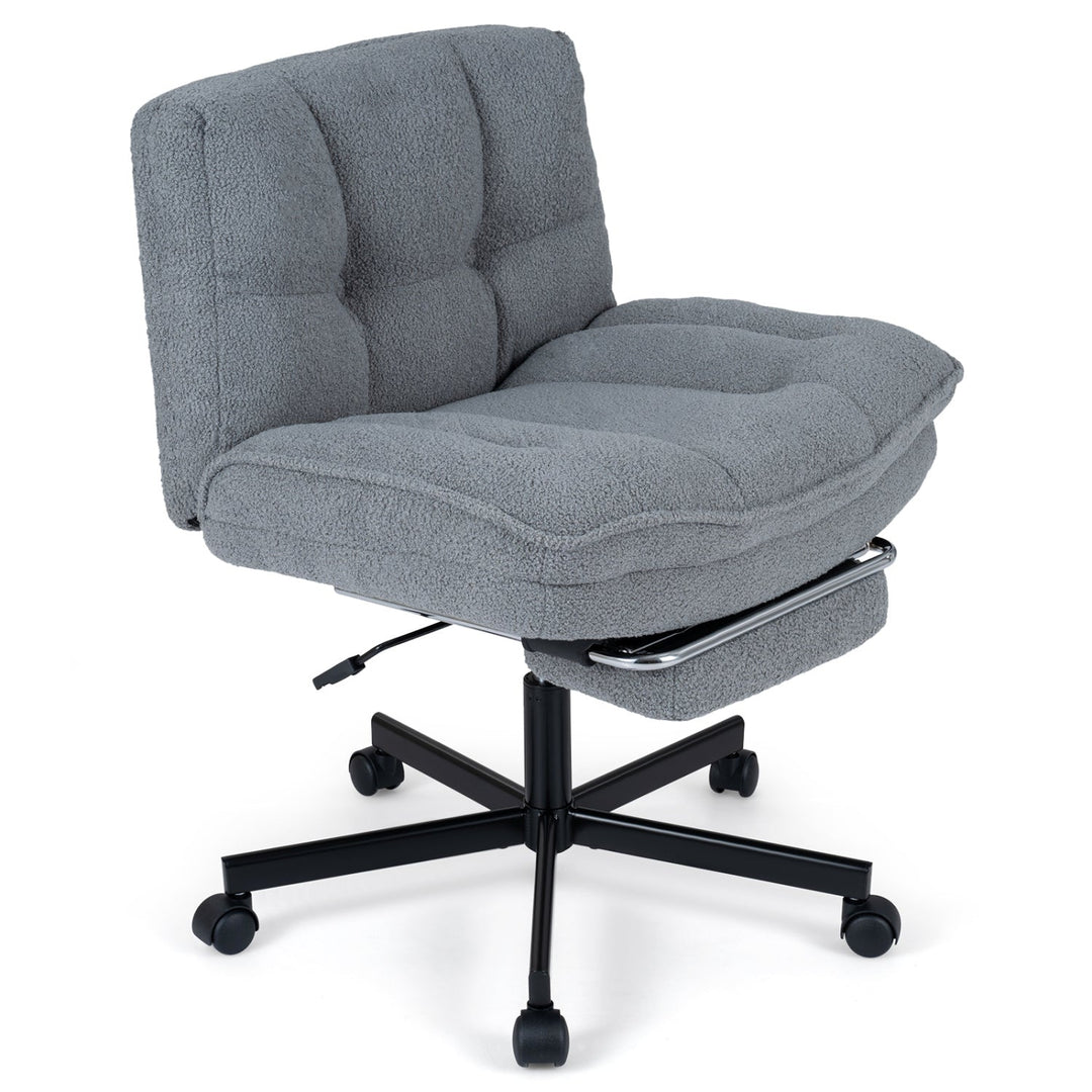 Teddy Plush Office Chair with Footrest and Adjustable Height