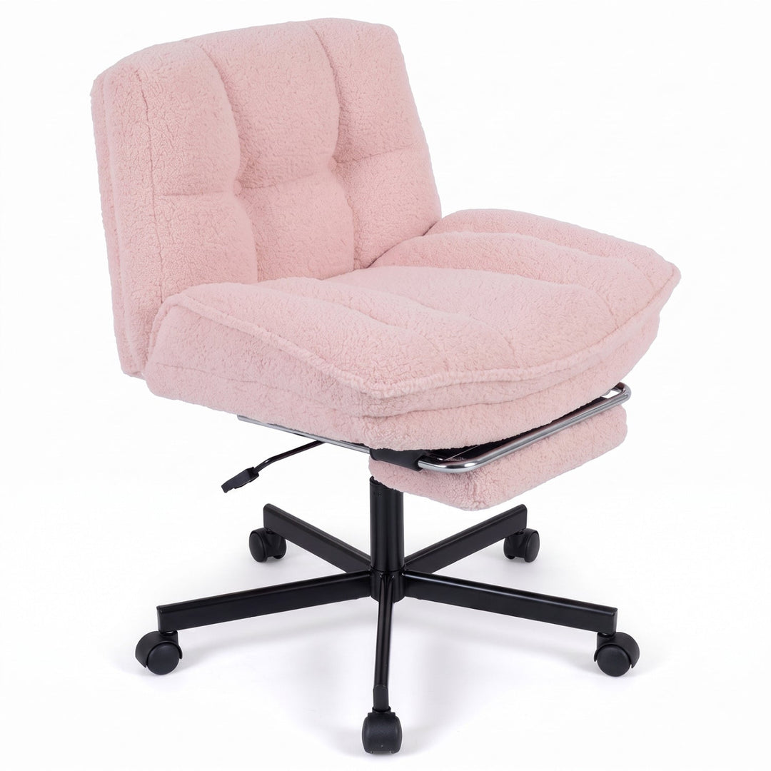 Teddy Plush Office Chair with Footrest and Adjustable Height