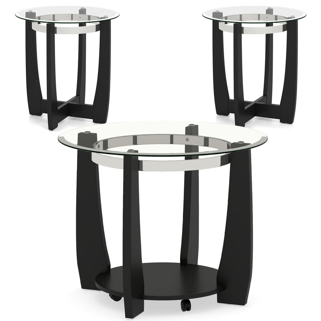 Tempered Glass Coffee Table Set of 3 for Living Room Bedroom