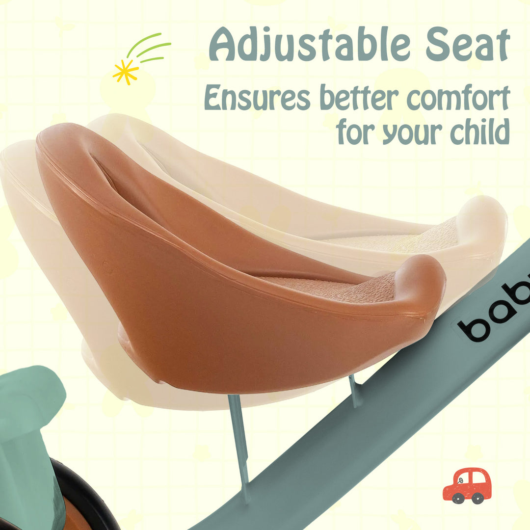 Toddler Tricycle Kids Trike with Adjustable Seat and Basket Aged 3-5 Years Old-Green