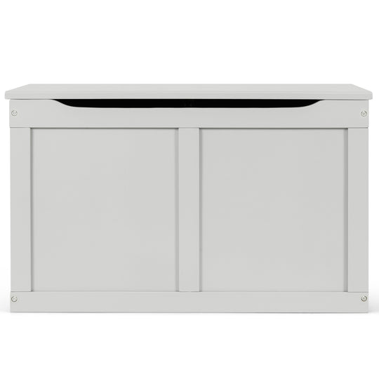 Safety Hinge Wooden Chest Organizer Toy Storage Box-Gray