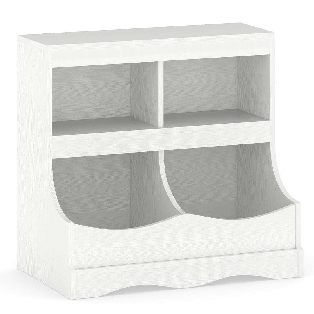 Toy Storage Organizer 4-Cubby Kids Bookcase for Toys and Books