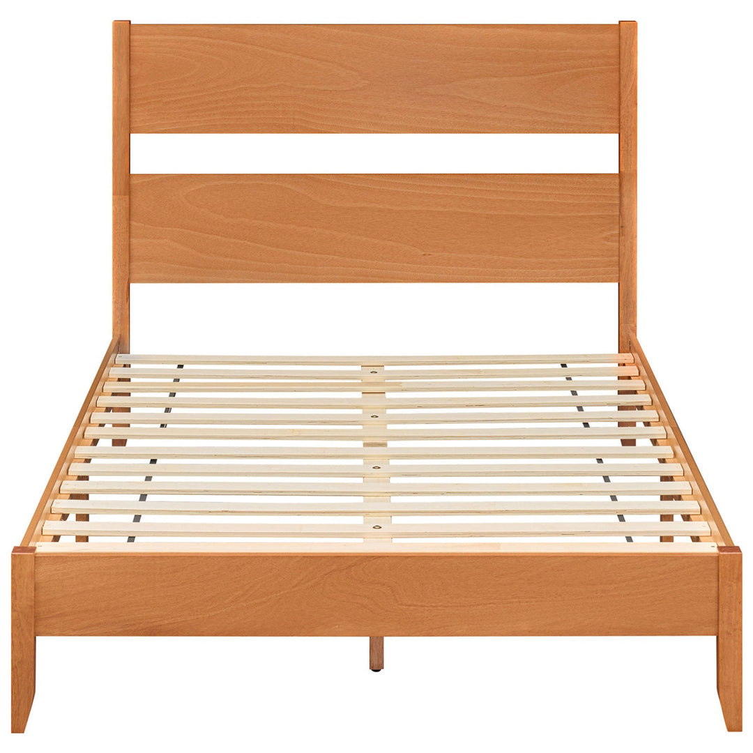 Full Bed Frame with Headboard and Solid Wood Legs